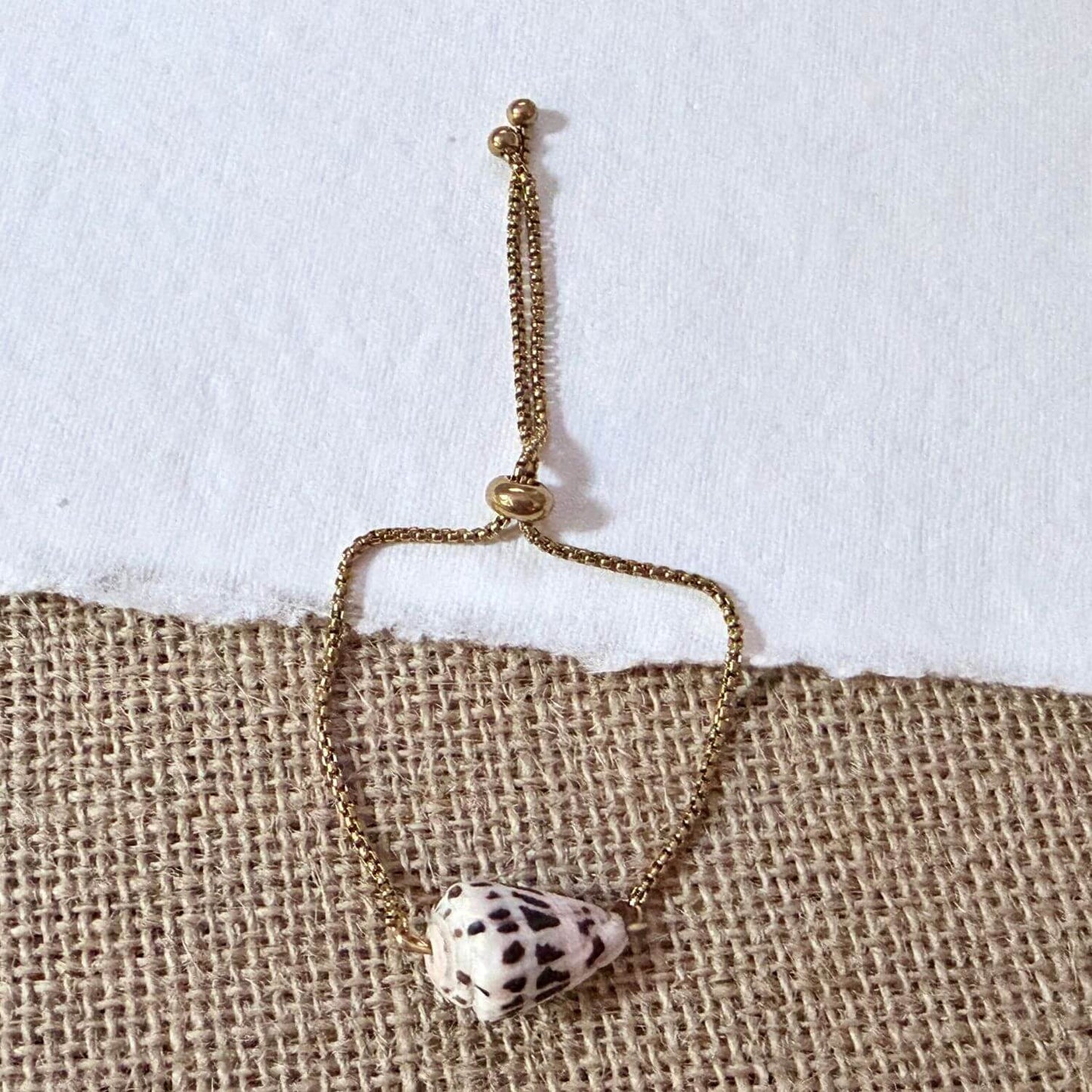 Hebrew Cone Seashell Adjustable Bracelet