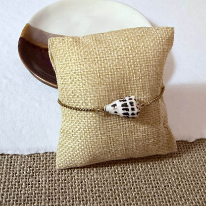 Hebrew Cone Seashell Adjustable Bracelet