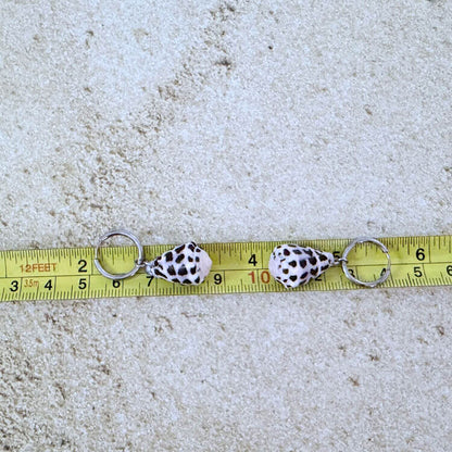 Hebrew Hawaiian Shell Huggie Earrings - Silver