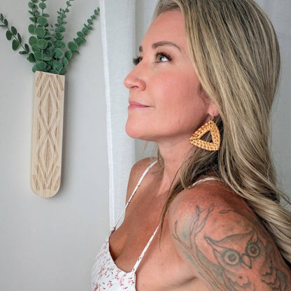 Mari - Rattan Triangle Earrings