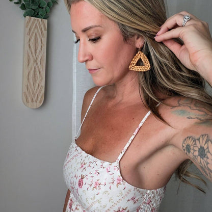 Mari - Rattan Triangle Earrings
