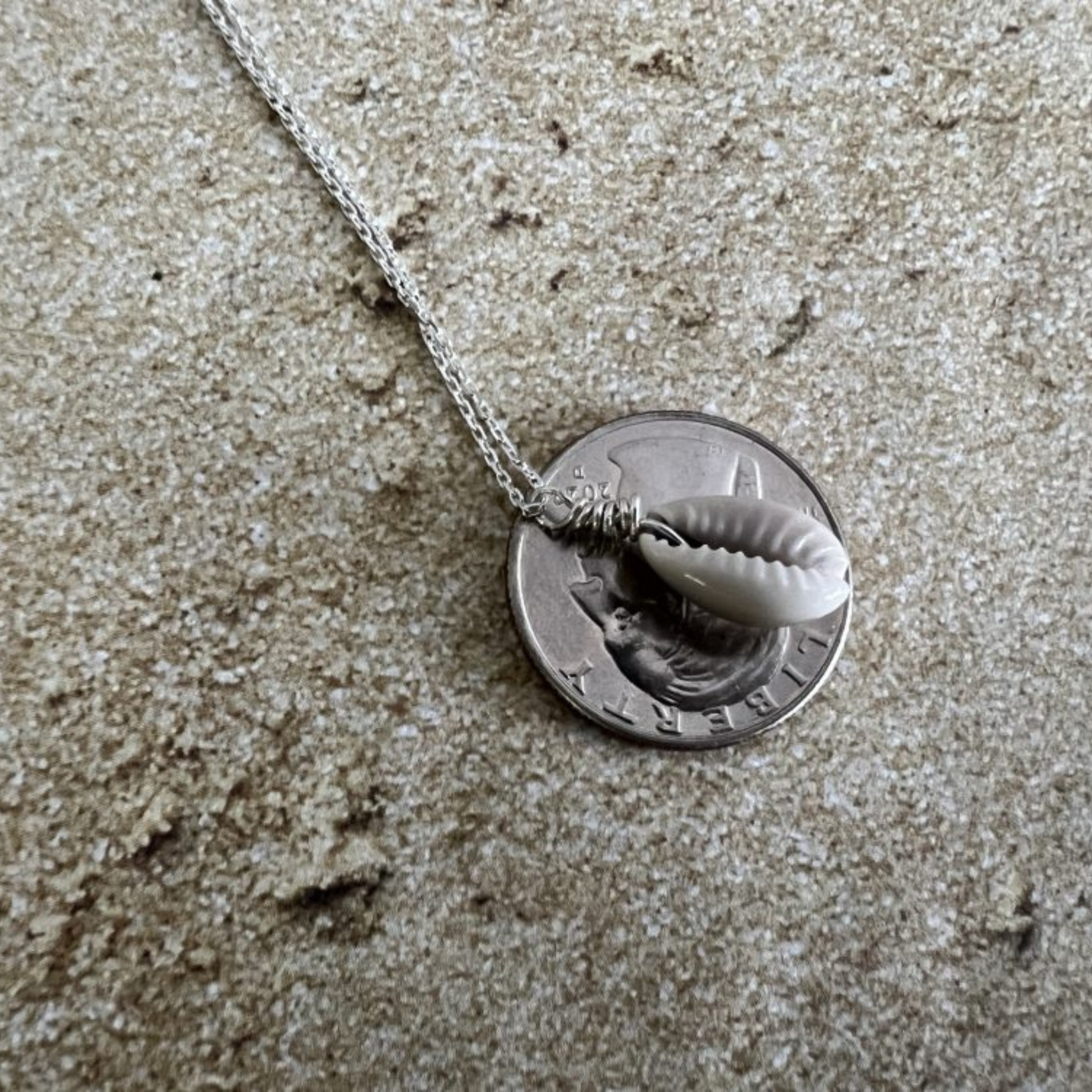 Mini Cowrie Seashell Necklace - Sterling Silver