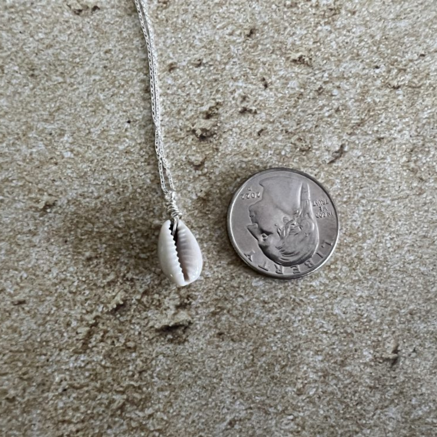 Mini Cowrie Seashell Necklace - Sterling Silver