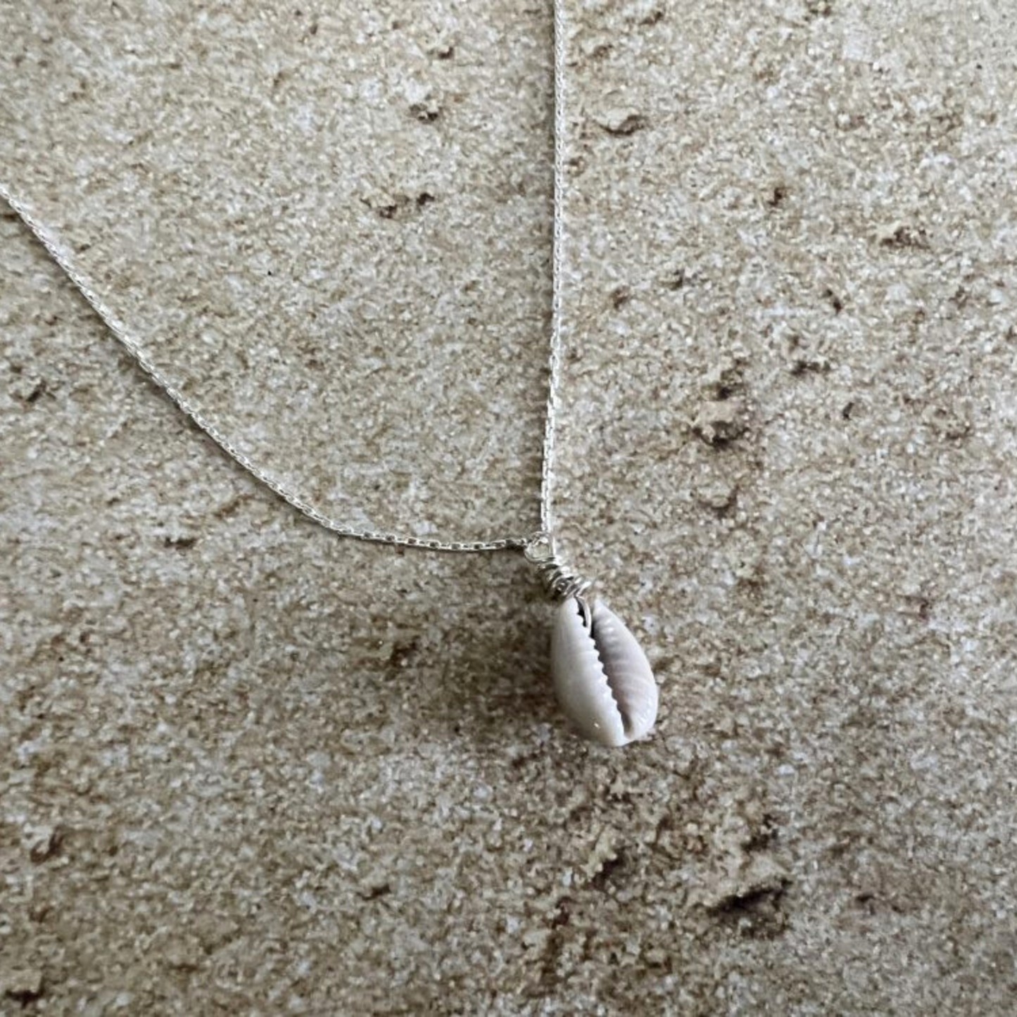 Mini Cowrie Seashell Necklace - Sterling Silver