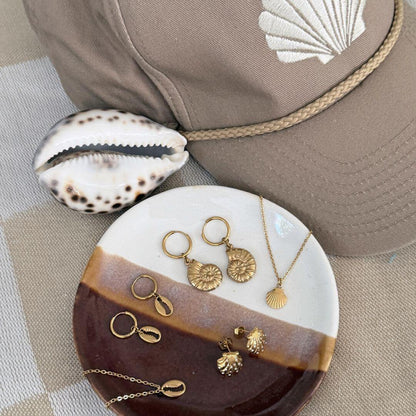 Nautilus Seashell Huggie Earrings