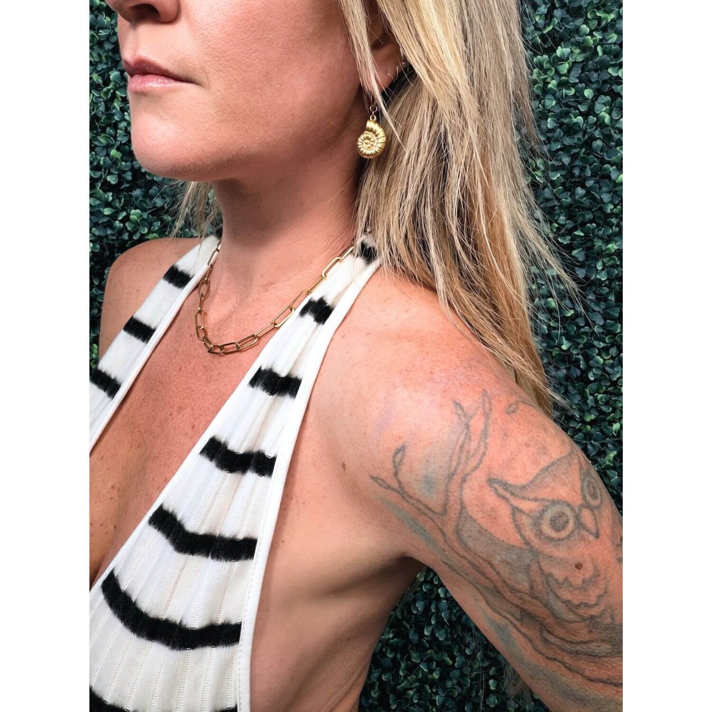 Nautilus Seashell Huggie Earrings