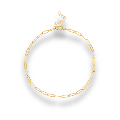 Paperclip Chain Anklet - Stainless Steel