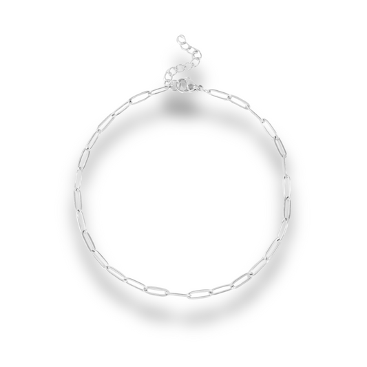 Paperclip Chain Anklet - Stainless Steel