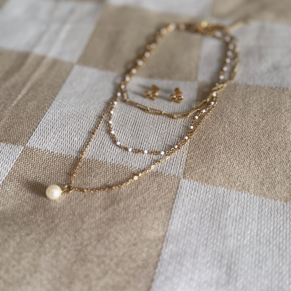 Pearl Necklace Set - Gold