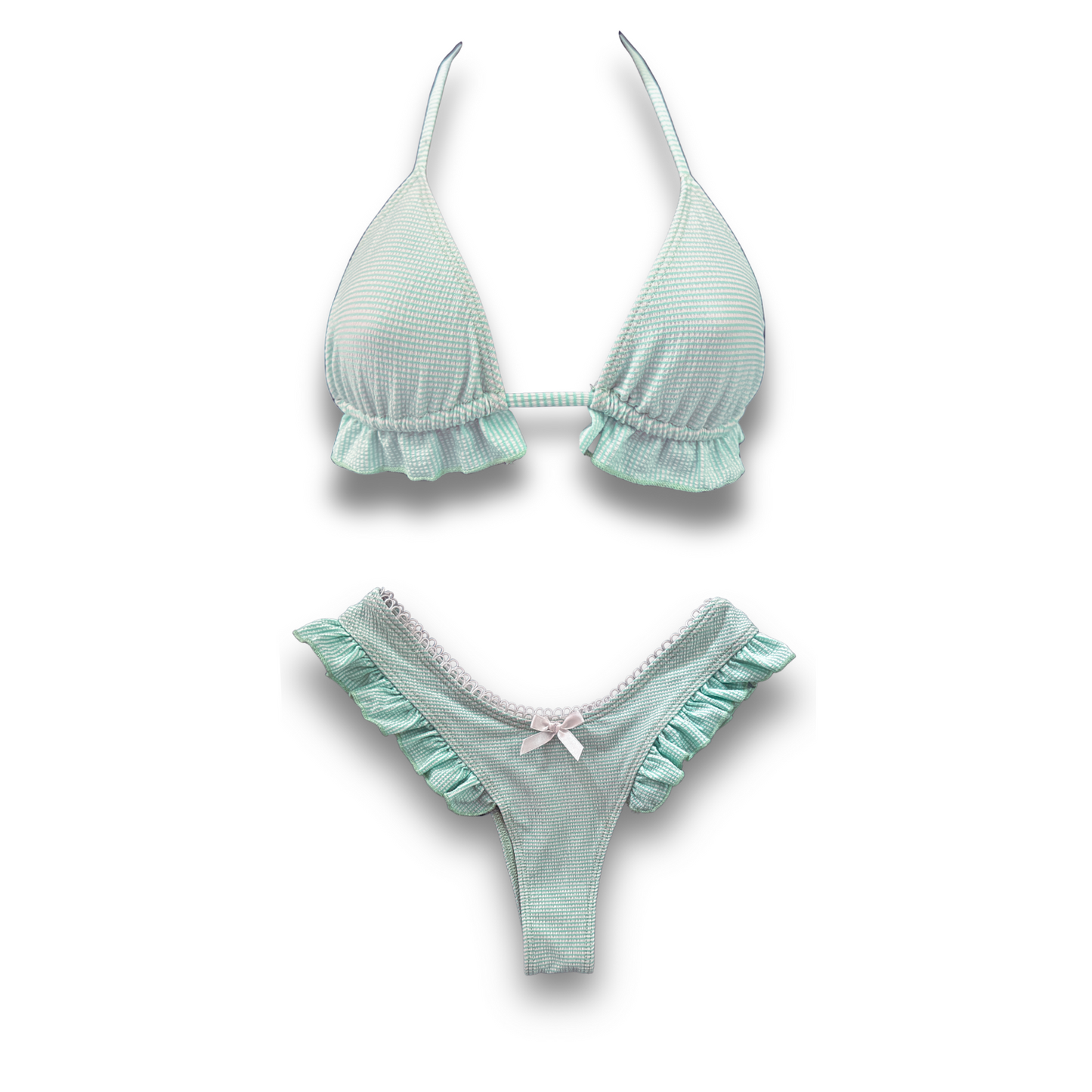 Ruffled Bikini Set - Sweet Stripe