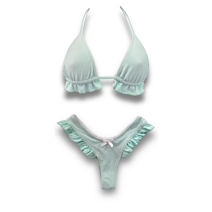 Ruffled Bikini Set - Sweet Stripe