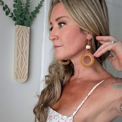 Tulum - Rattan Round Earrings