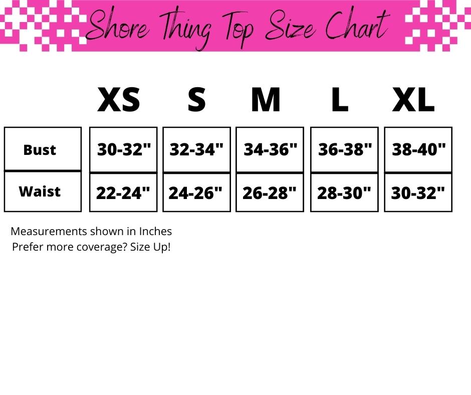 Shore Thing Size Chart Page