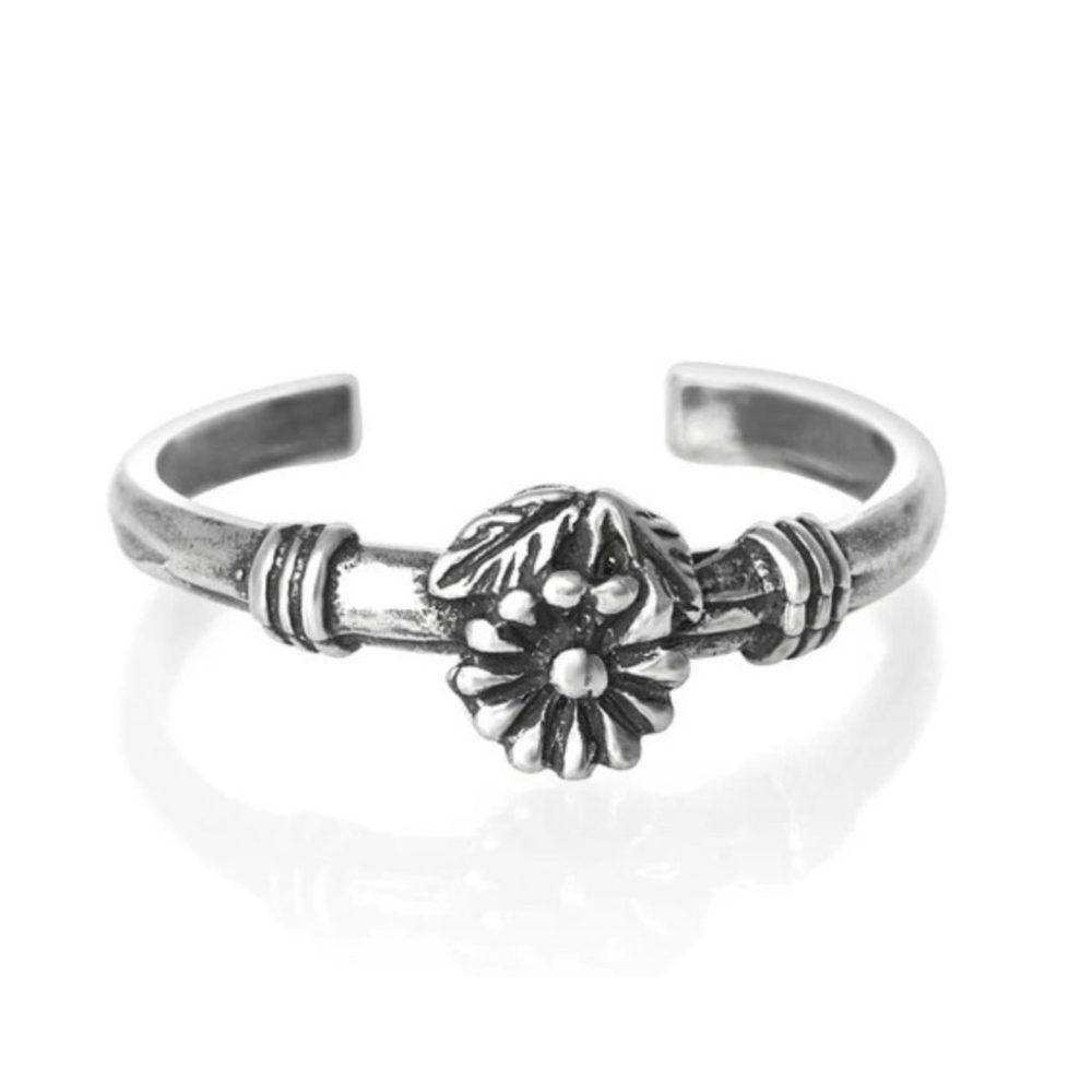 Flower Sterling Silver Toe Ring